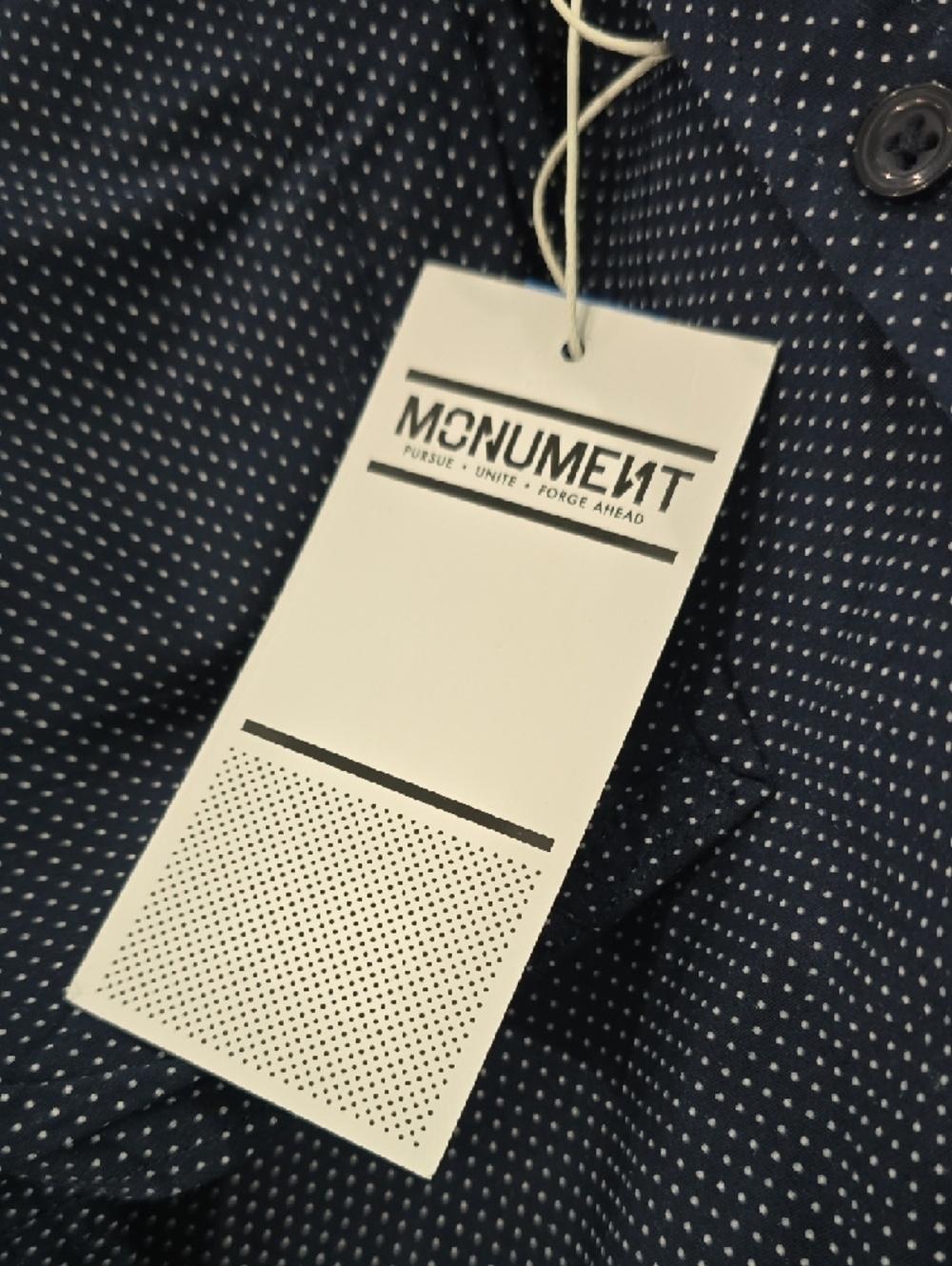 Monument Men’s Navy Short-Sleeve Button-Down Shirt - Picture 6 of 6